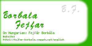borbala fejfar business card